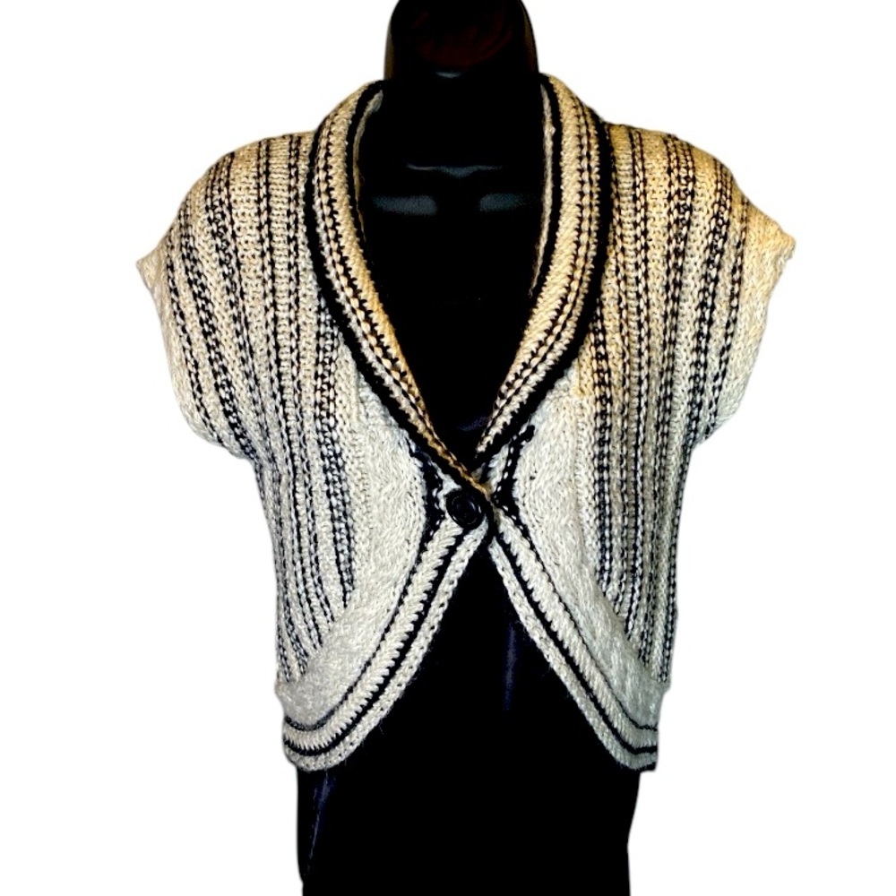 Cabi #608 Striped Capulet Shrug Cardigan Sweater XXS